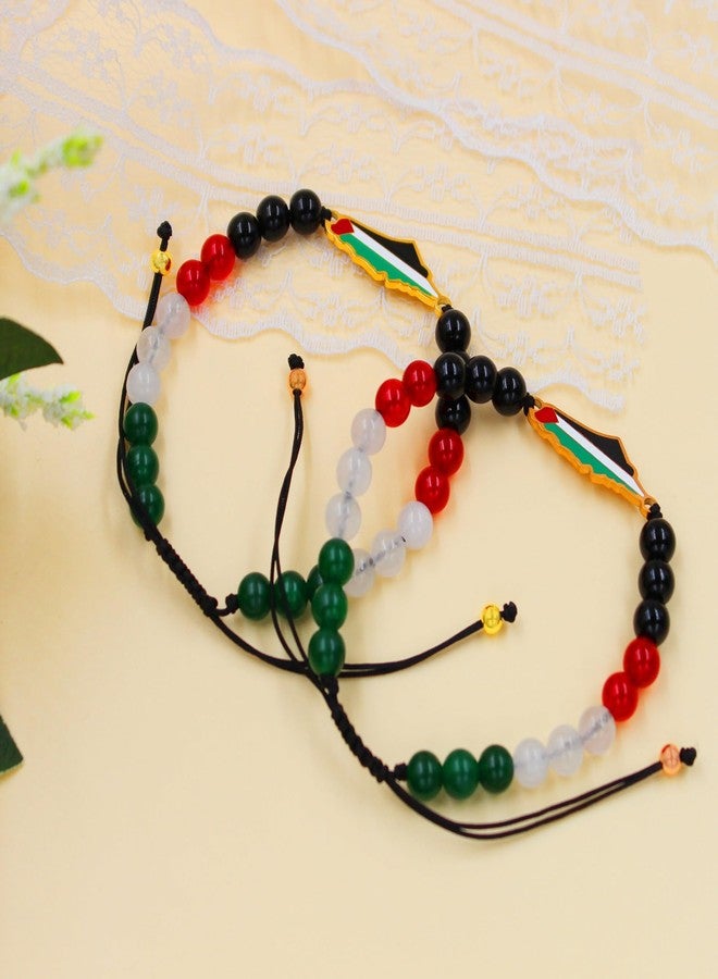 Tobestu Rose Gold Plated Palestinian Map Bracelet with Flag Colors Charm - Cultural and Festival Accessory YA5883 - Image 5
